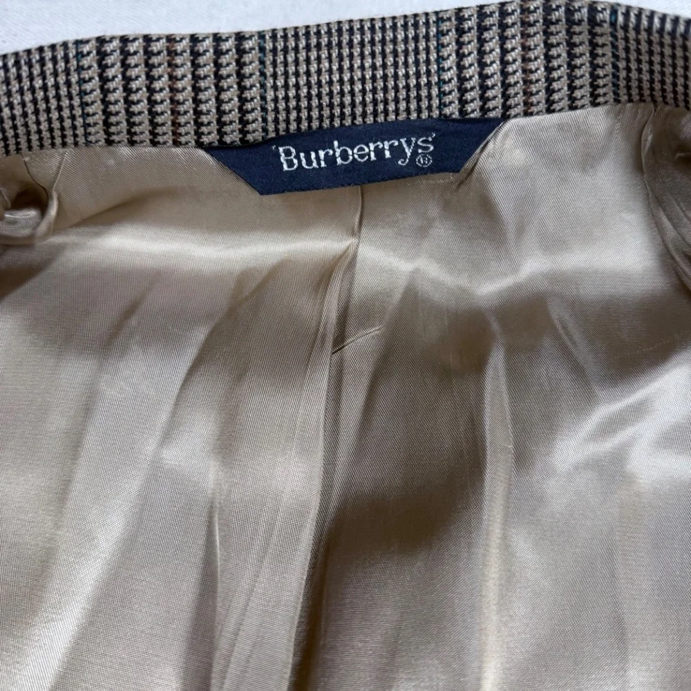 Burberrys‎ Vintage Wool Blazer Glen Plaid Tailored Jacket 44R